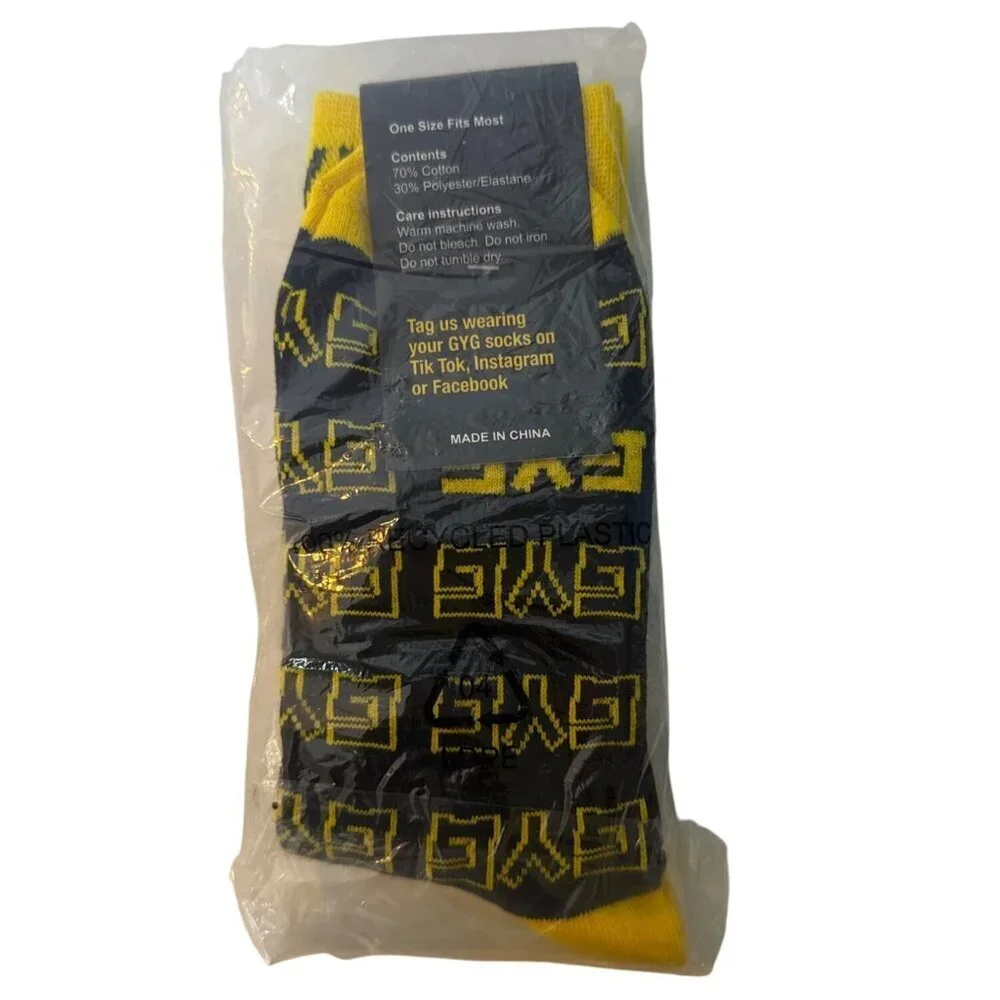 Guac On With Our Socks Cotton Blend Yellow & Black One Size